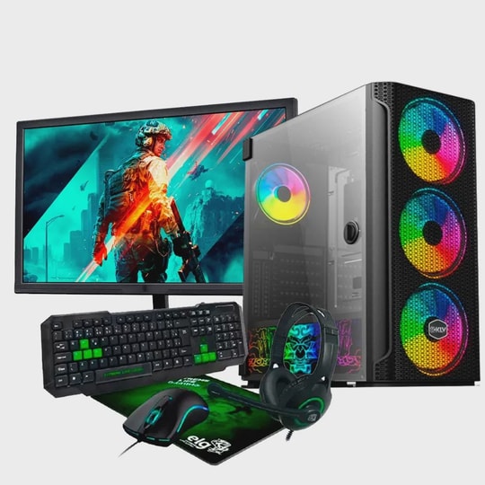 Kit pc Gamer i9-13900F, rtx 4090 24GB, 32GB, NVMe 1TB, B760, WaterCooler 240mm, 900W 80 Plus, Gabinete klv Master, Monitor 27, Kit Gamer