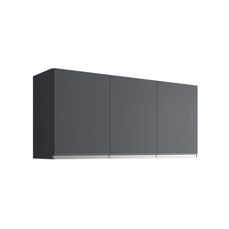 Armário Aéreo 3 Portas 120cm Andréia Cinza AJL Móveis