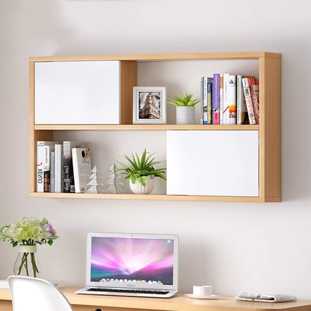 Yyuoqafn Prateleira de parede, suporte de parede para sofá, escritório, suporte de parede, fundo de quarto, armário de parede multifuncional para sala de estar (cor: branco) (porta branca + moldura de