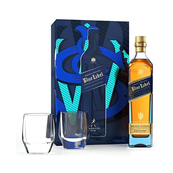 Kit Whisky Blue Label com 2 Copos JOHNNIE WALKER 750m