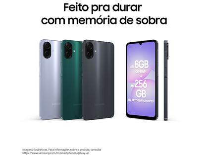 Smartphone Samsung A07 128GB Preto 4GB RAM Tela 6,7" Câm. Dupla + Selfie 8MP