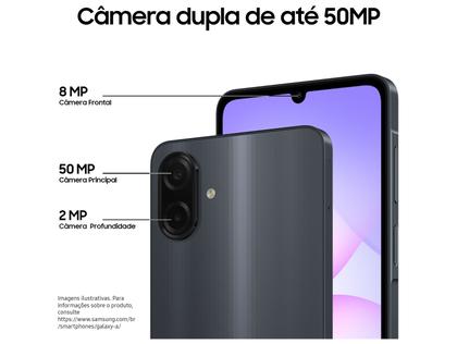 Smartphone Samsung A07 128GB Preto 4GB RAM Tela 6,7" Câm. Dupla + Selfie 8MP