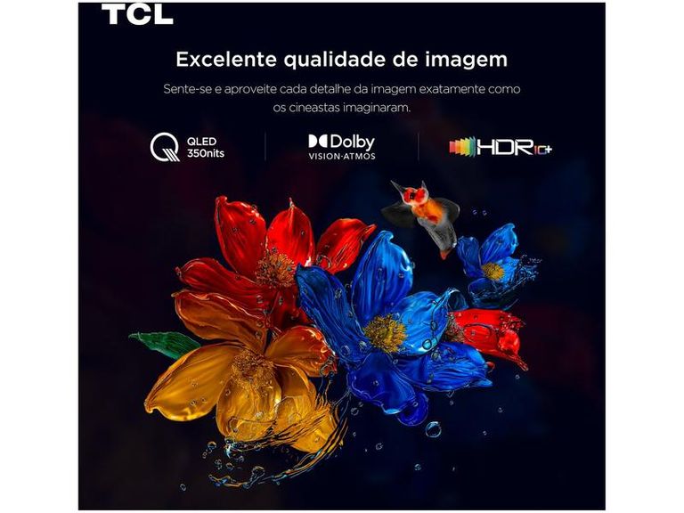 Smart TV 55" TCL 4K UHD QLED 55P7K Google TV AiPQ Google Assistente 3 HDMI 1 USB