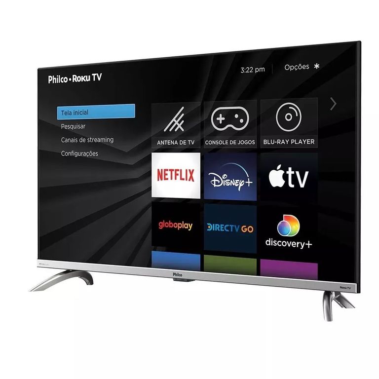 Smart TV LED 32" Philco PTV32G7 Roku TV Dolby Audio 2 HDMI 1 USB - Prata