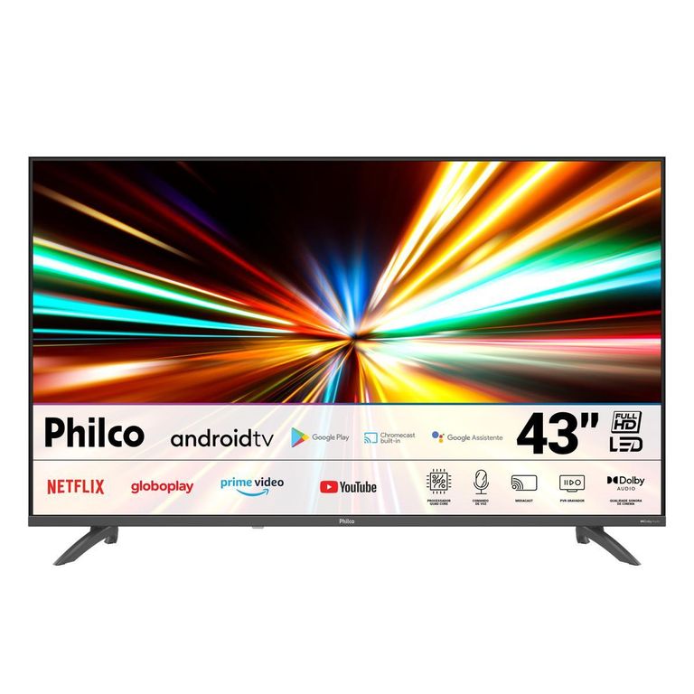 Smart TV 43" Philco Android TV Full HD Borda Infinita