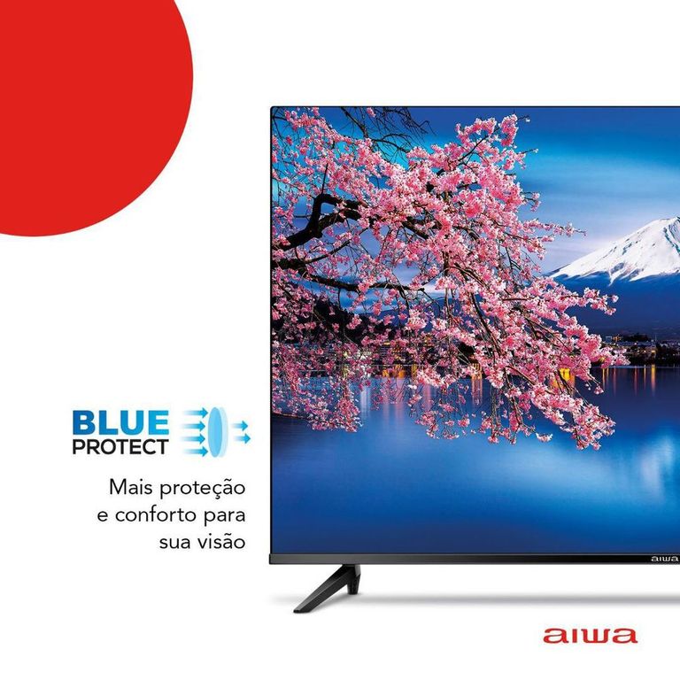 Smart TV 43" LED AIWA BL-02-A 2 HDMI 2 USB Processador Quad Core - Preto